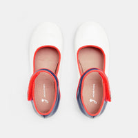 BLANC/ROSE DANELLE CUIR VERNIS