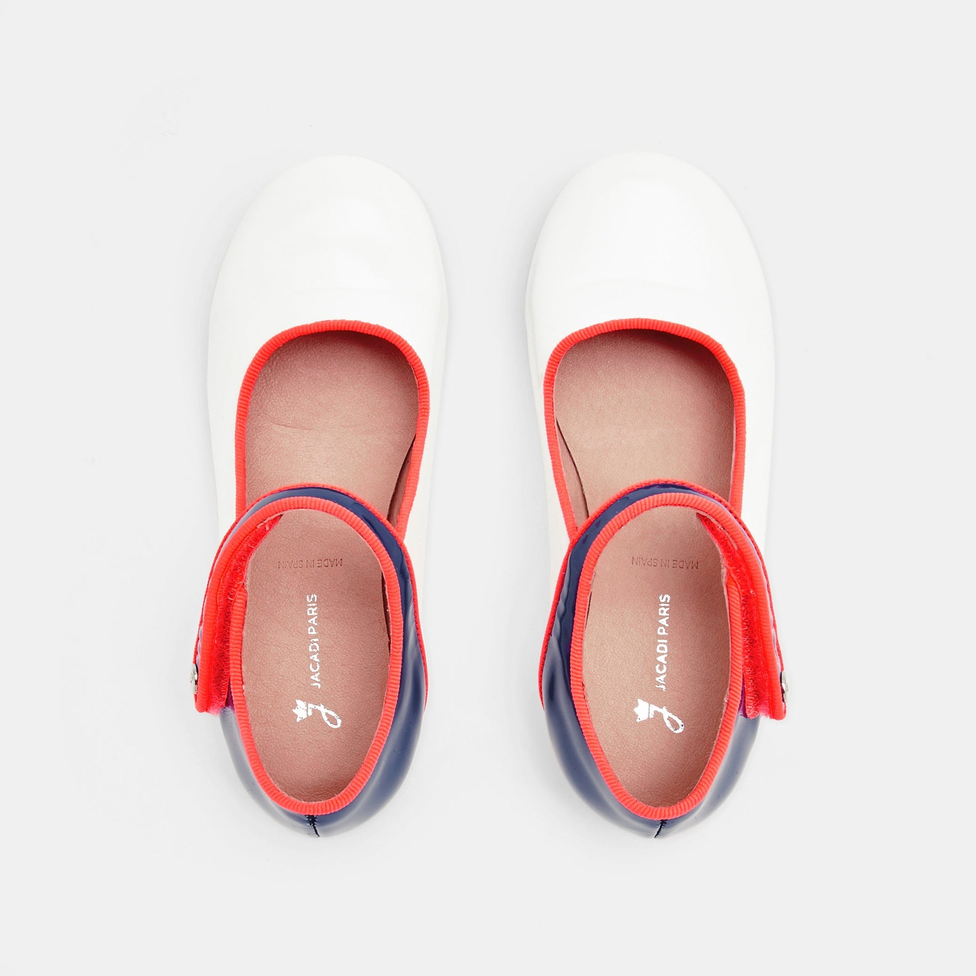 BLANC/ROSE DANELLE CUIR VERNIS