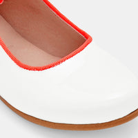 BLANC/ROSE DANELLE CUIR VERNIS