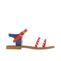 2 QTY / BLANC/ROUGE CHAUSSURES CUIR BETTINA