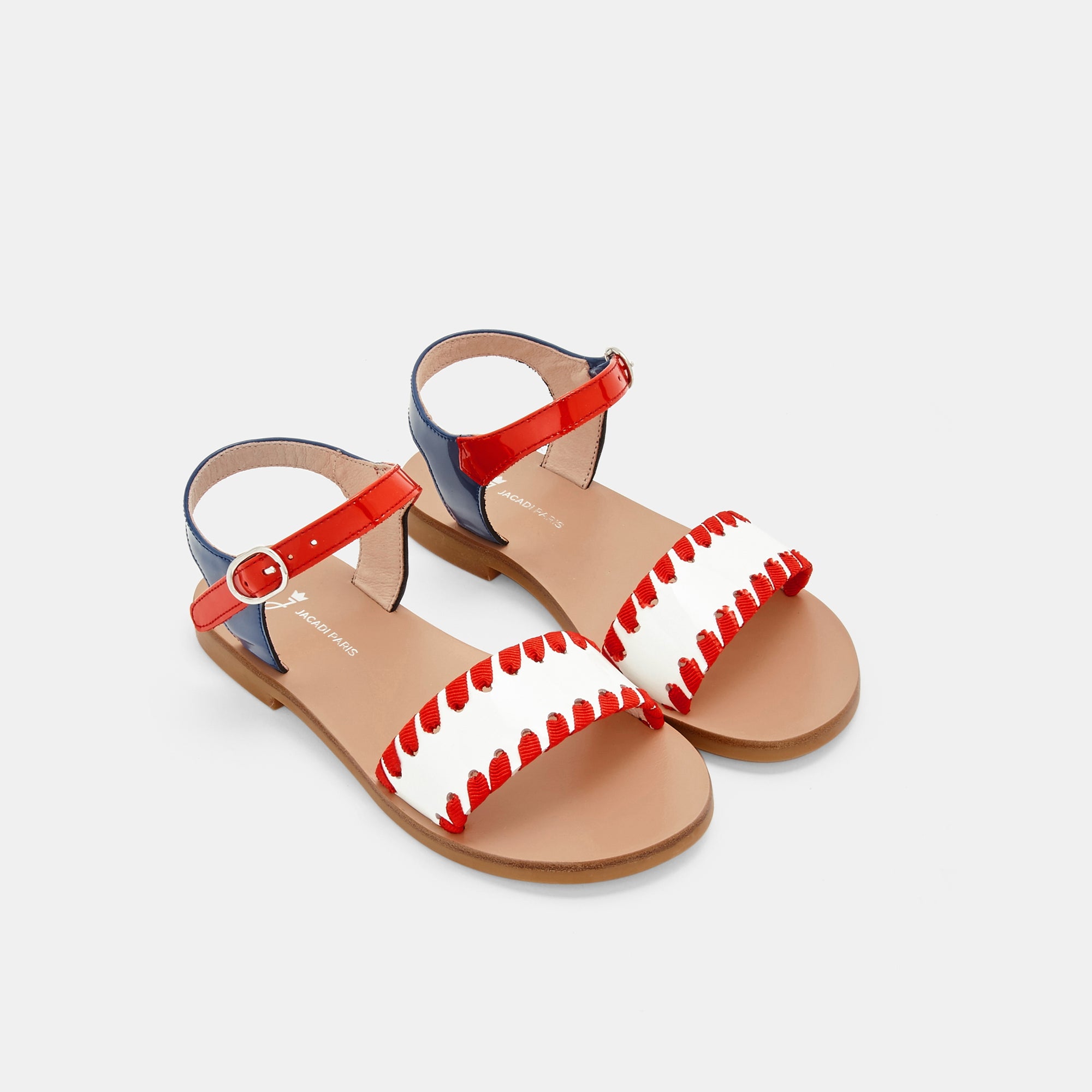 2 QTY / BLANC/ROUGE CHAUSSURES CUIR BETTINA