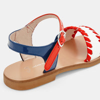 2 QTY / BLANC/ROUGE CHAUSSURES CUIR BETTINA