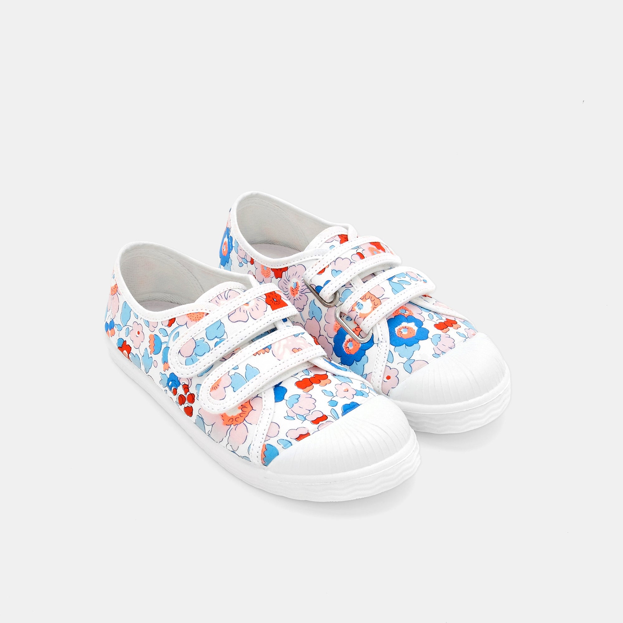 10 QTY / BLANC/MULTICO CHAUSSURES TOILE BAGUETTE