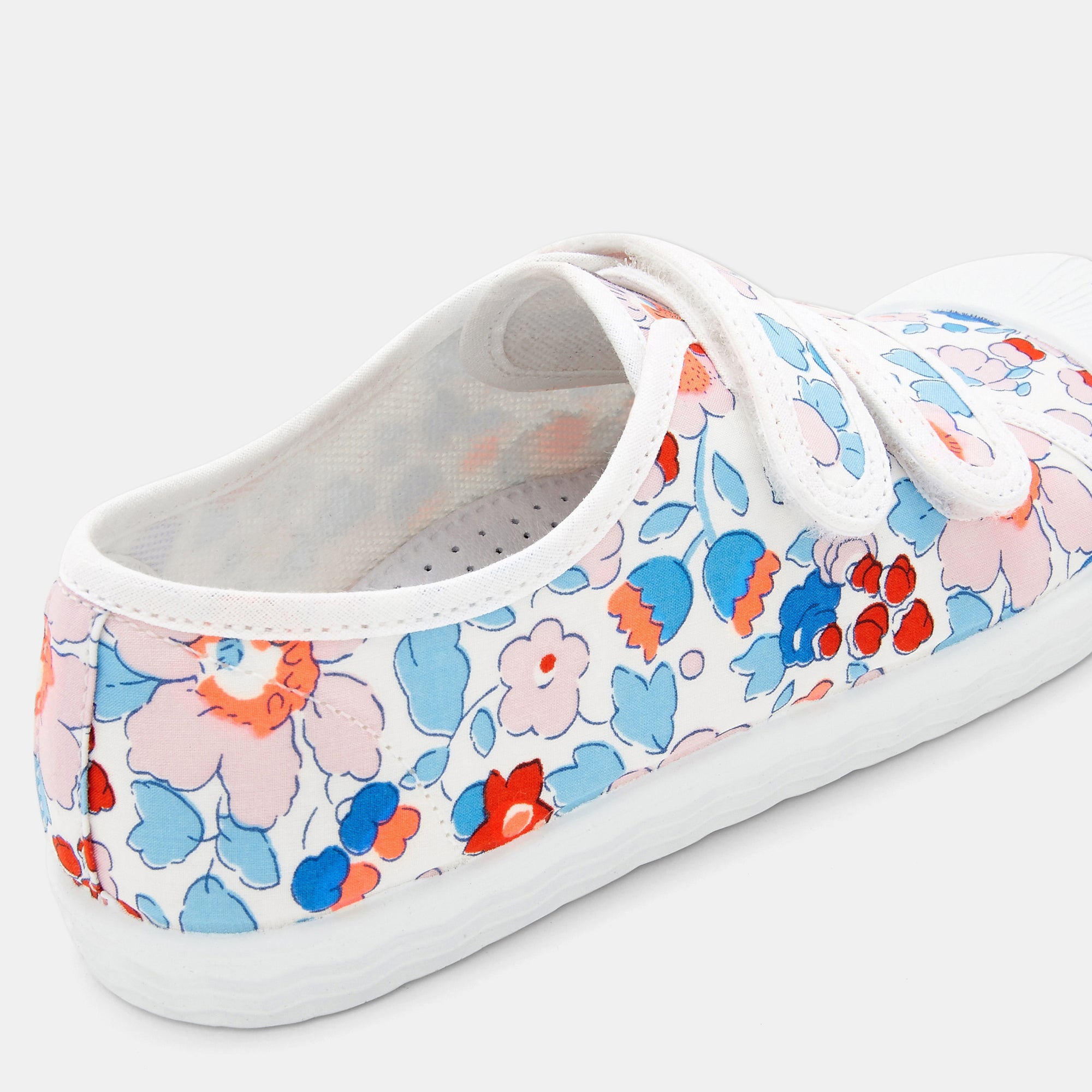 10 QTY / BLANC/MULTICO CHAUSSURES TOILE BAGUETTE