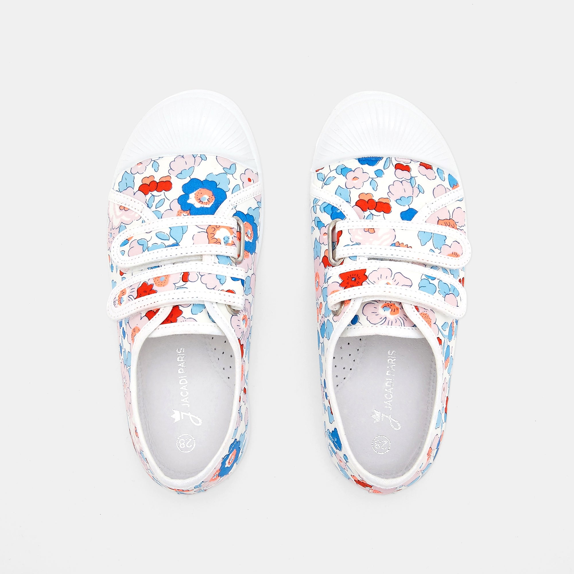 10 QTY / BLANC/MULTICO CHAUSSURES TOILE BAGUETTE