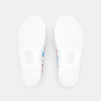 10 QTY / BLANC/MULTICO CHAUSSURES TOILE BAGUETTE