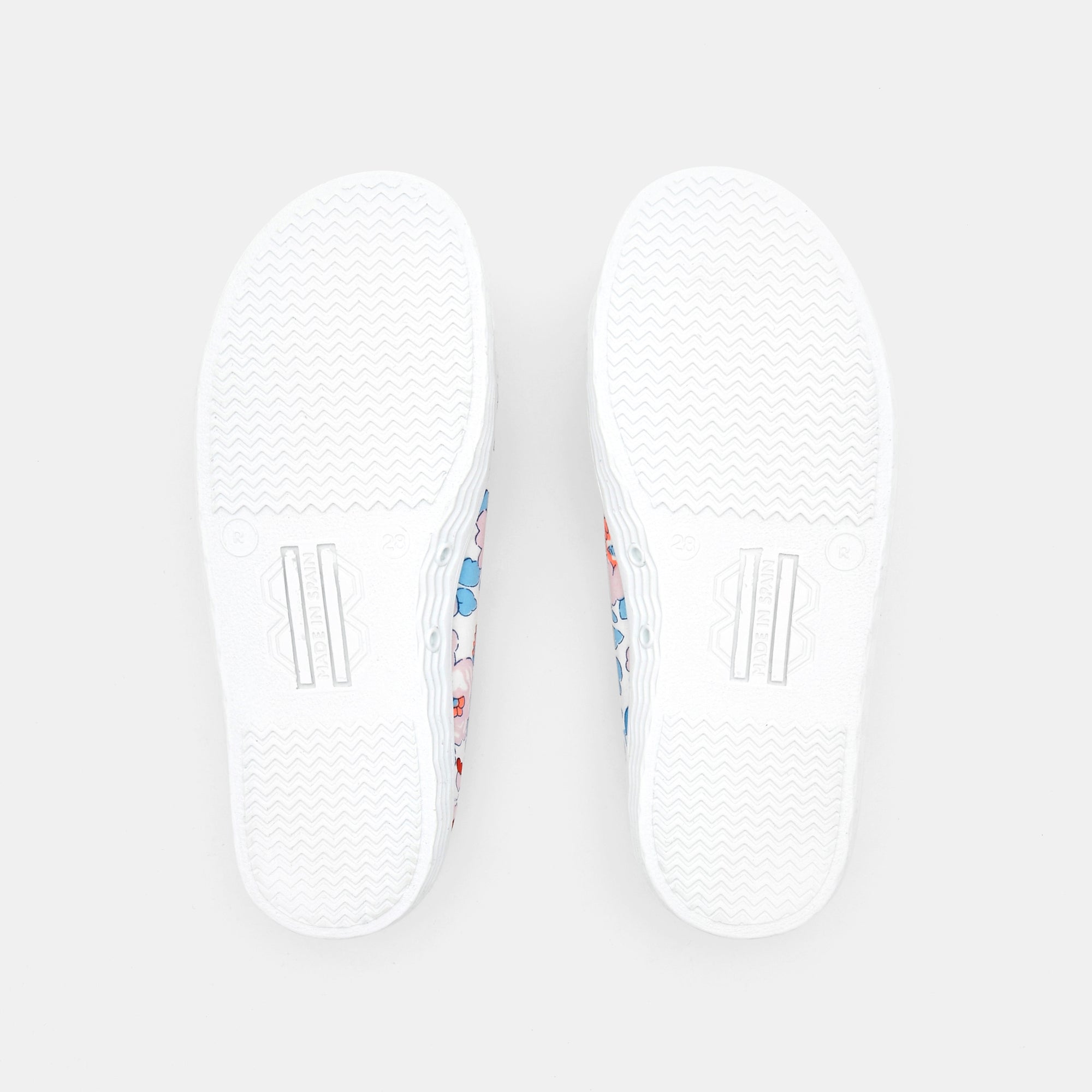 10 QTY / BLANC/MULTICO CHAUSSURES TOILE BAGUETTE