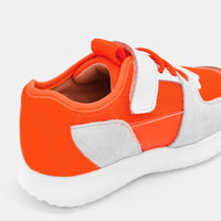 33 QTY / BLANC/ORANGE CHAUSSURES CUIR ECLAIR