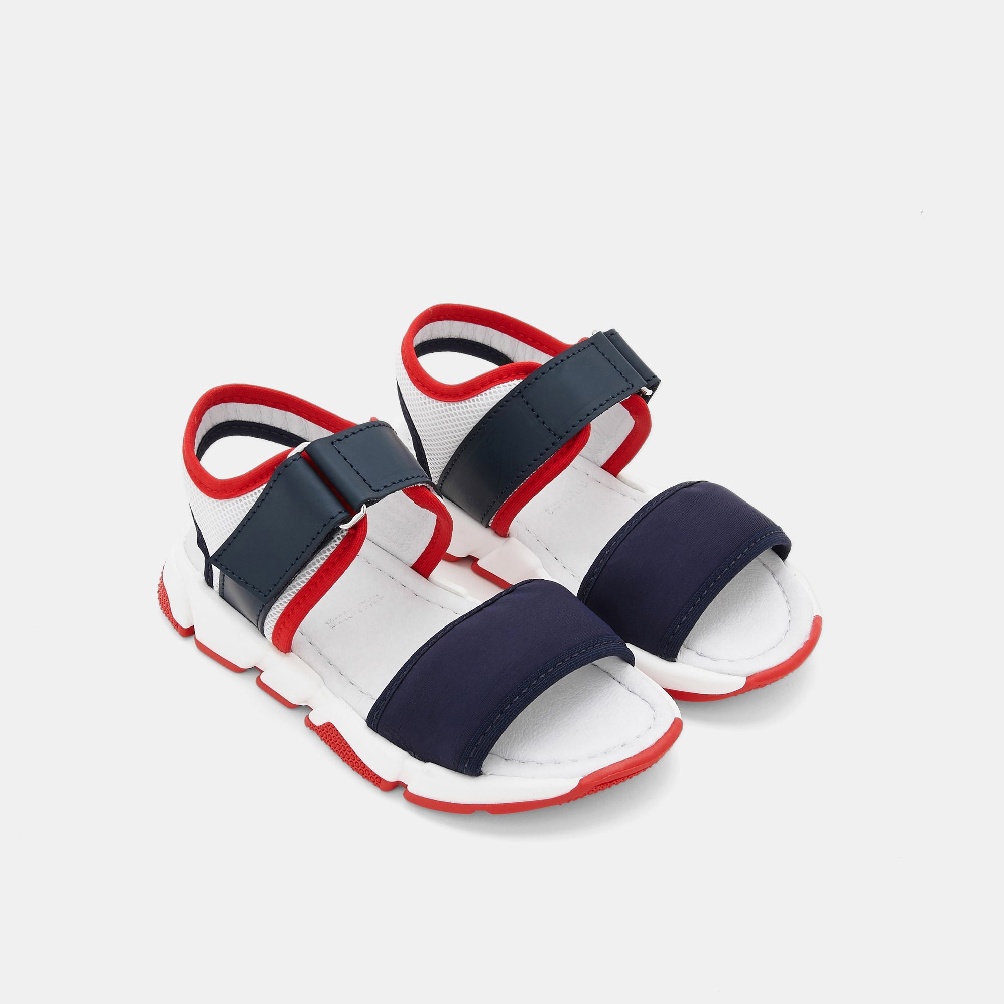 35 QTY / MARINE/ROUGE CHAUSSURES CUIR BOOST