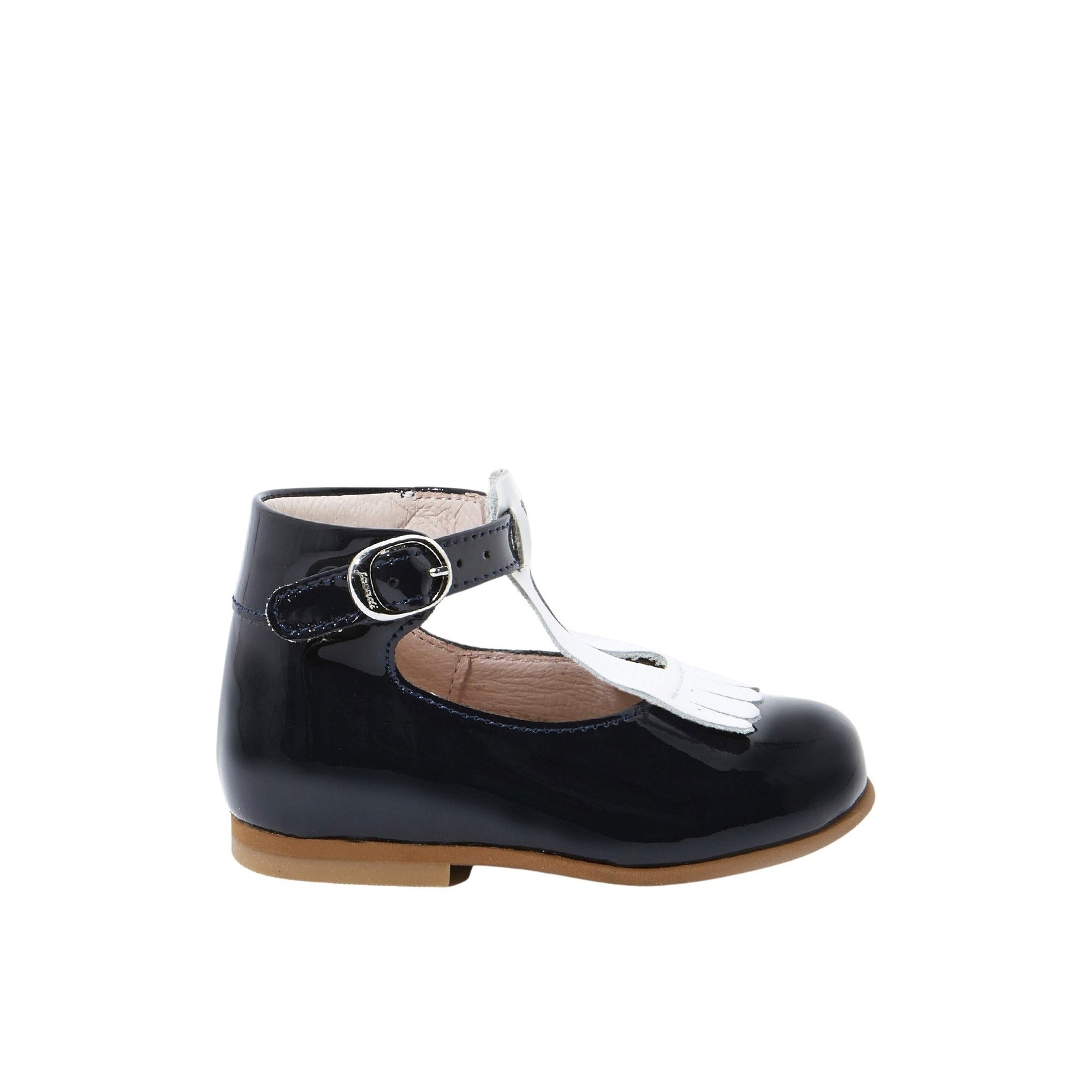 39 QTY / MARINE/BLANC CHAUSSURES CUIR BRINDILLE VERNIS