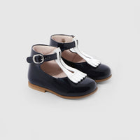 39 QTY / MARINE/BLANC CHAUSSURES CUIR BRINDILLE VERNIS