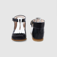 39 QTY / MARINE/BLANC CHAUSSURES CUIR BRINDILLE VERNIS