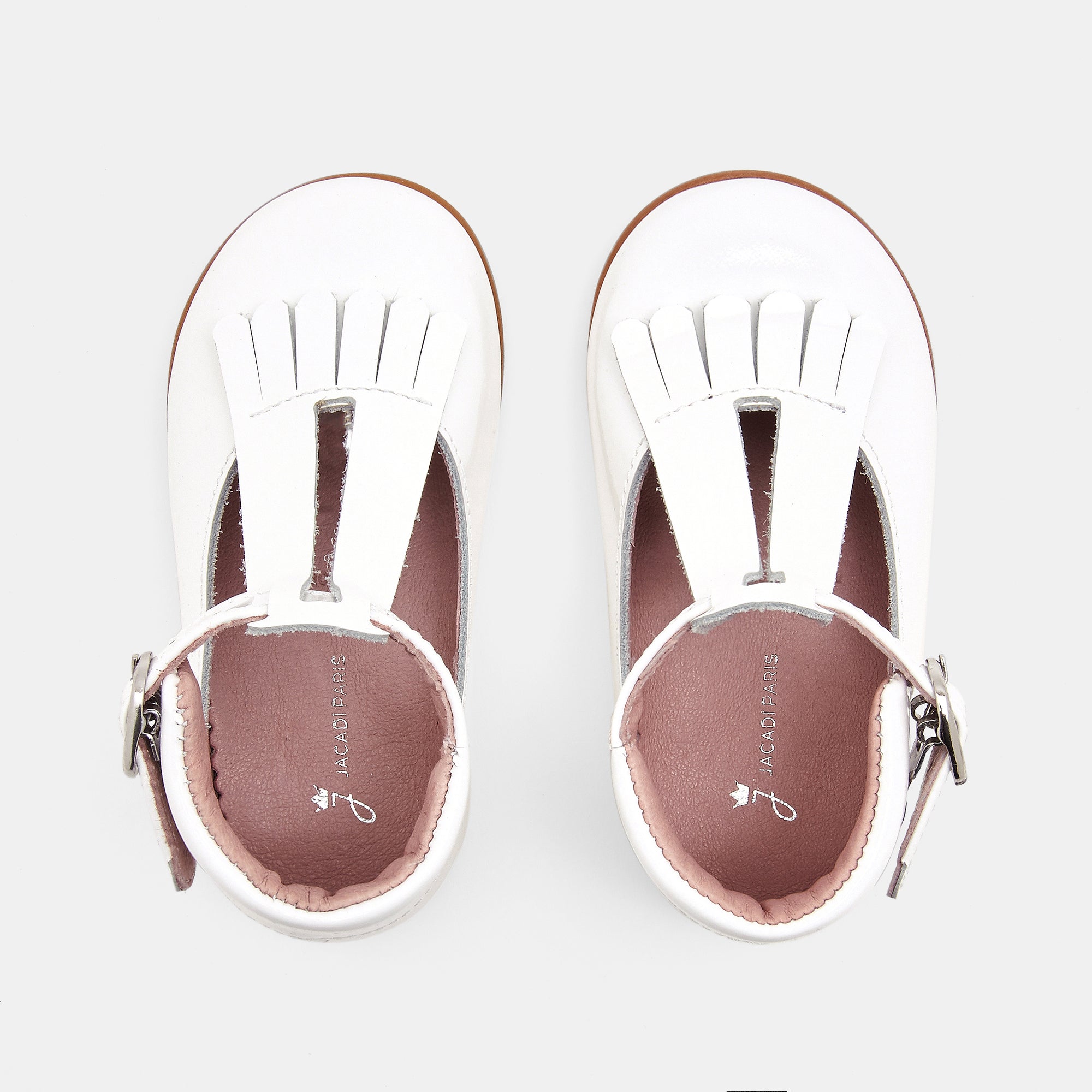 15 QTY / BLANC JACADI CHAUSSURES CUIR BRINDILLE VERNIS
