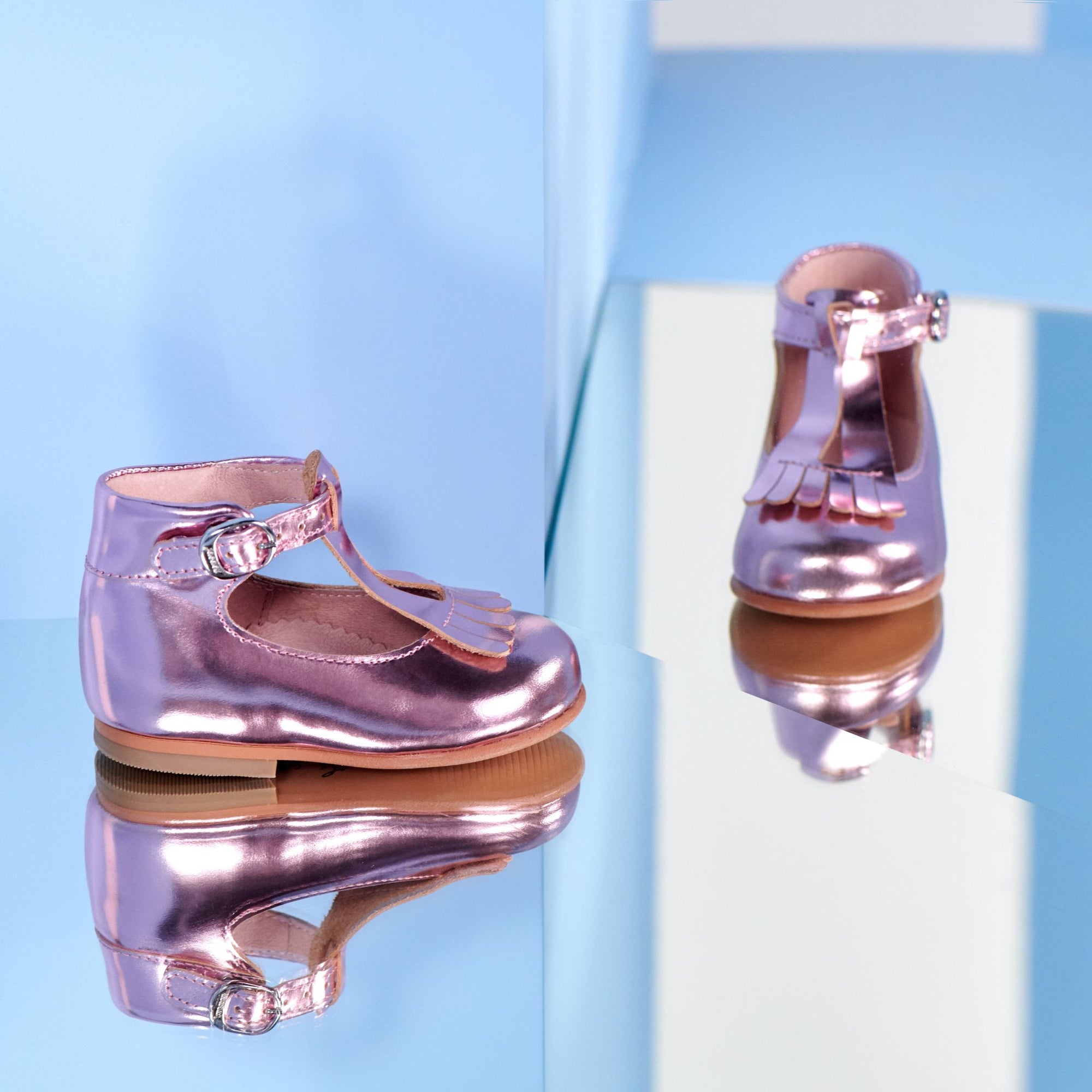 43 QTY / ROSE CHAUSSURES CUIR BRINDILLE MIROIR