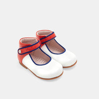 102 QTY / BLANC/ROUGE CHAUSSURES CUIR BANELLE VERNIS