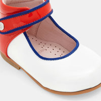 102 QTY / BLANC/ROUGE CHAUSSURES CUIR BANELLE VERNIS