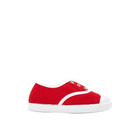 2 QTY / ROUGE/BLANC CHAUSSURES TOILE DAISY