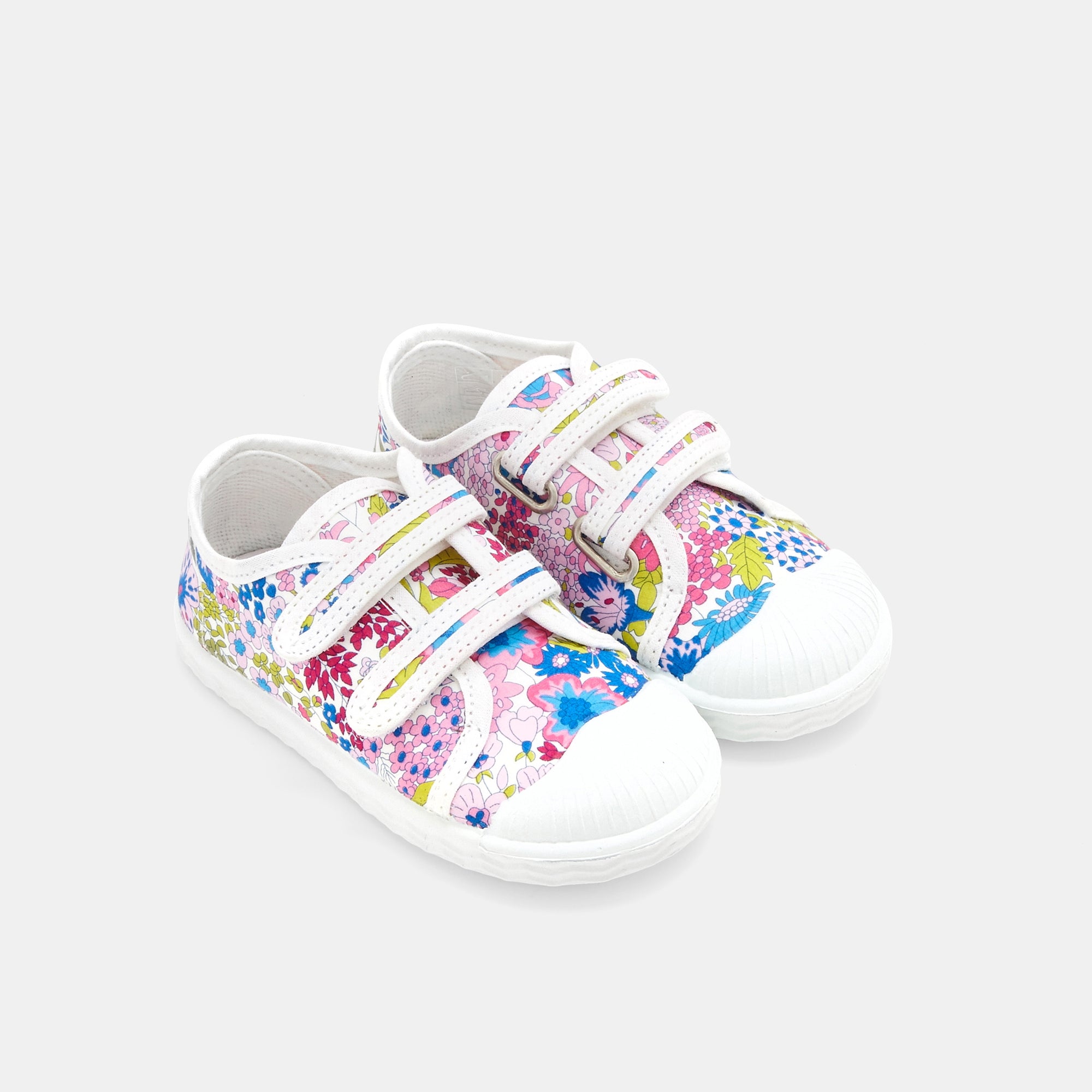 11 QTY / ROSE/MULTICO CHAUSSURES TOILE DONALDETTE