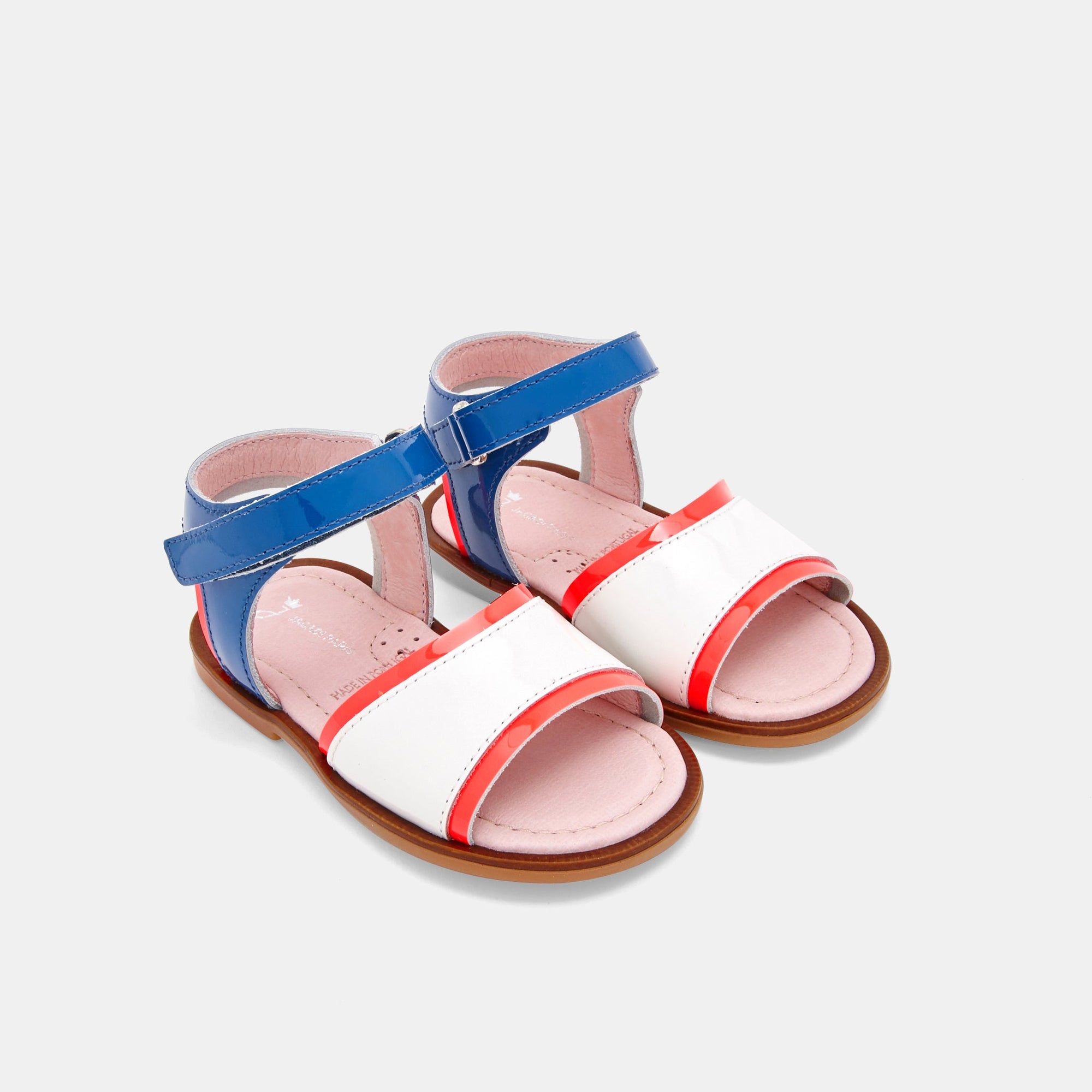 Bimba sandals in patent leather - White & Blue