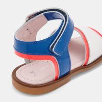 Bimba sandals in patent leather - White & Blue