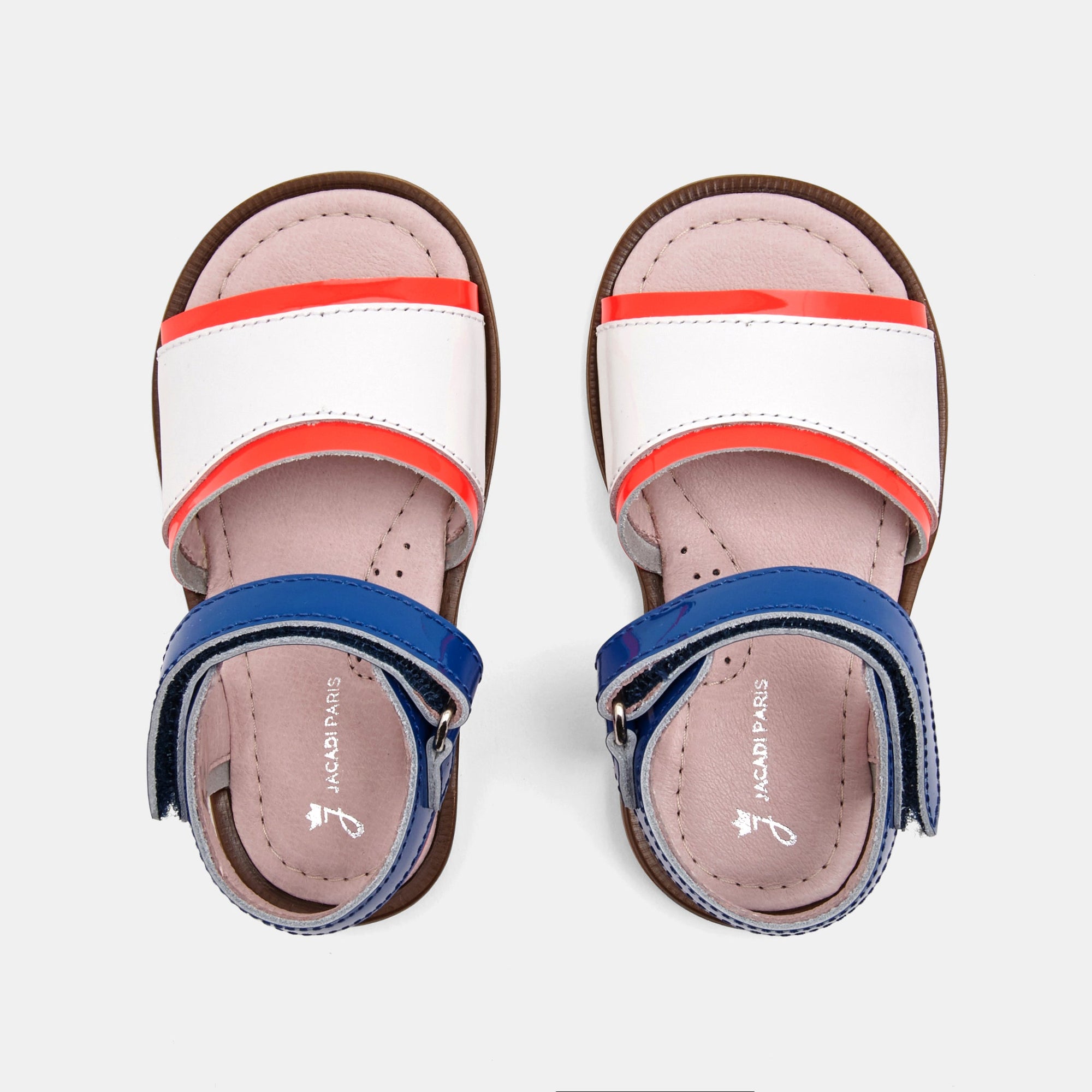 Bimba sandals in patent leather - White & Blue