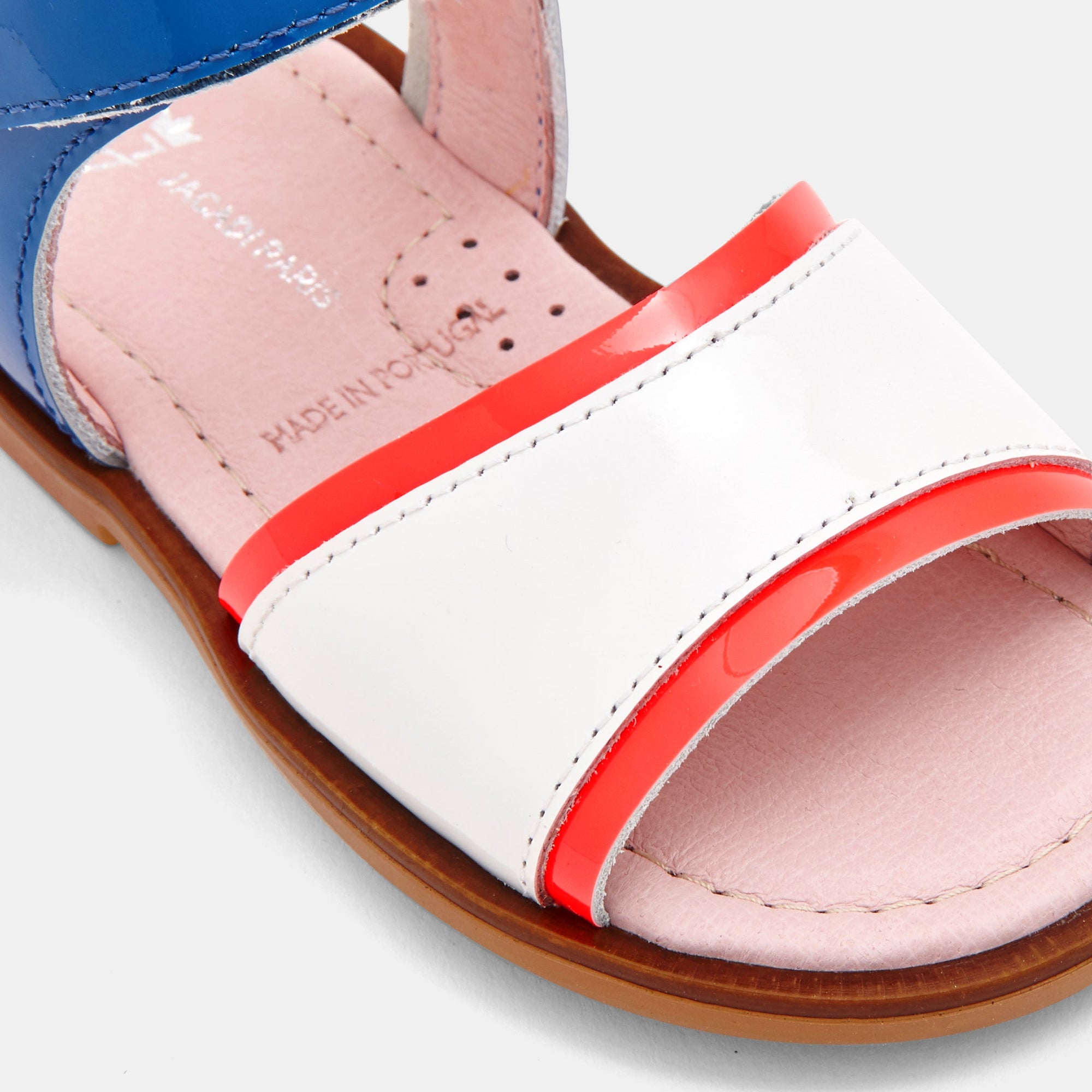 Bimba sandals in patent leather - White & Blue