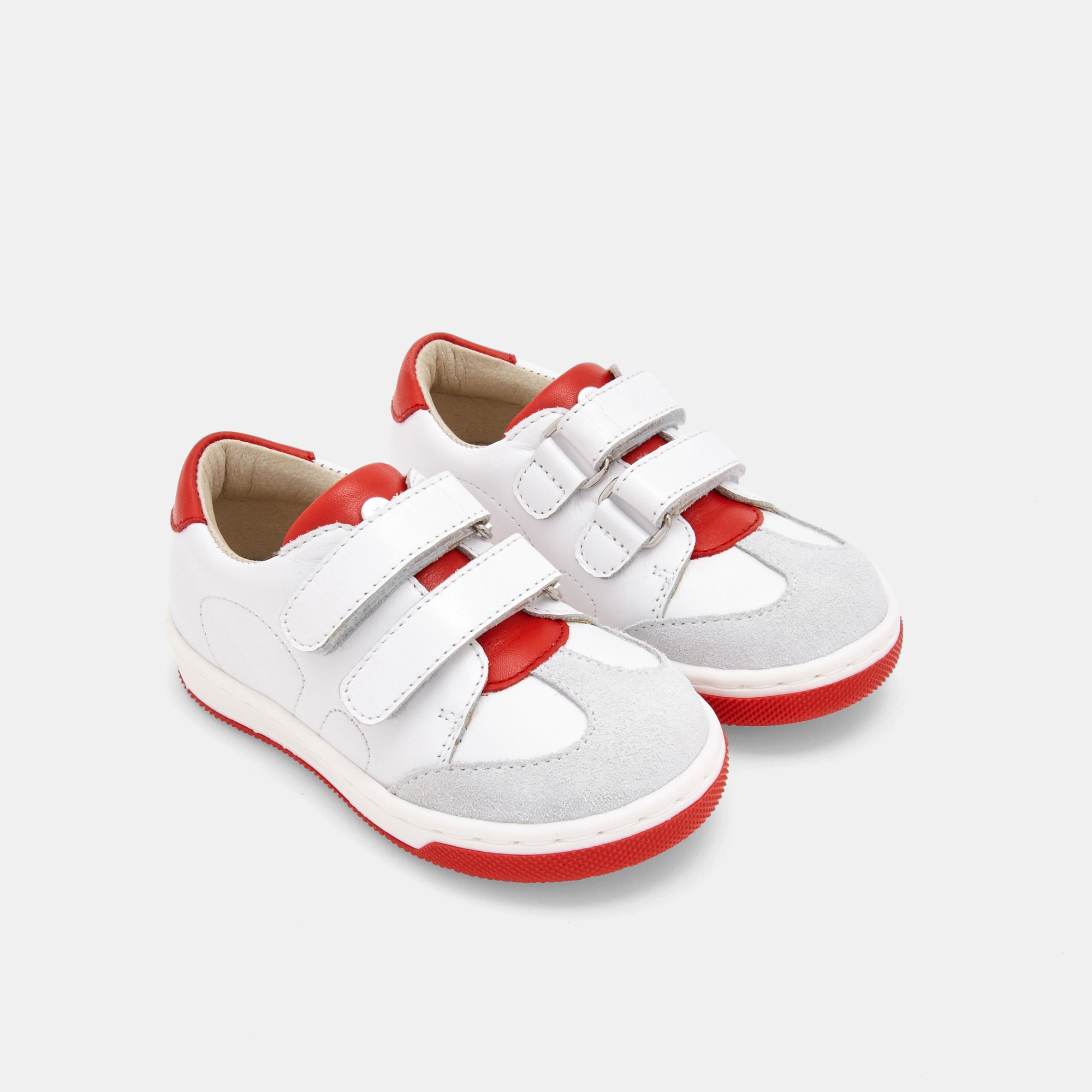 147 QTY / BLANC/ROUGE CHAUSSURES CUIR BOBBY