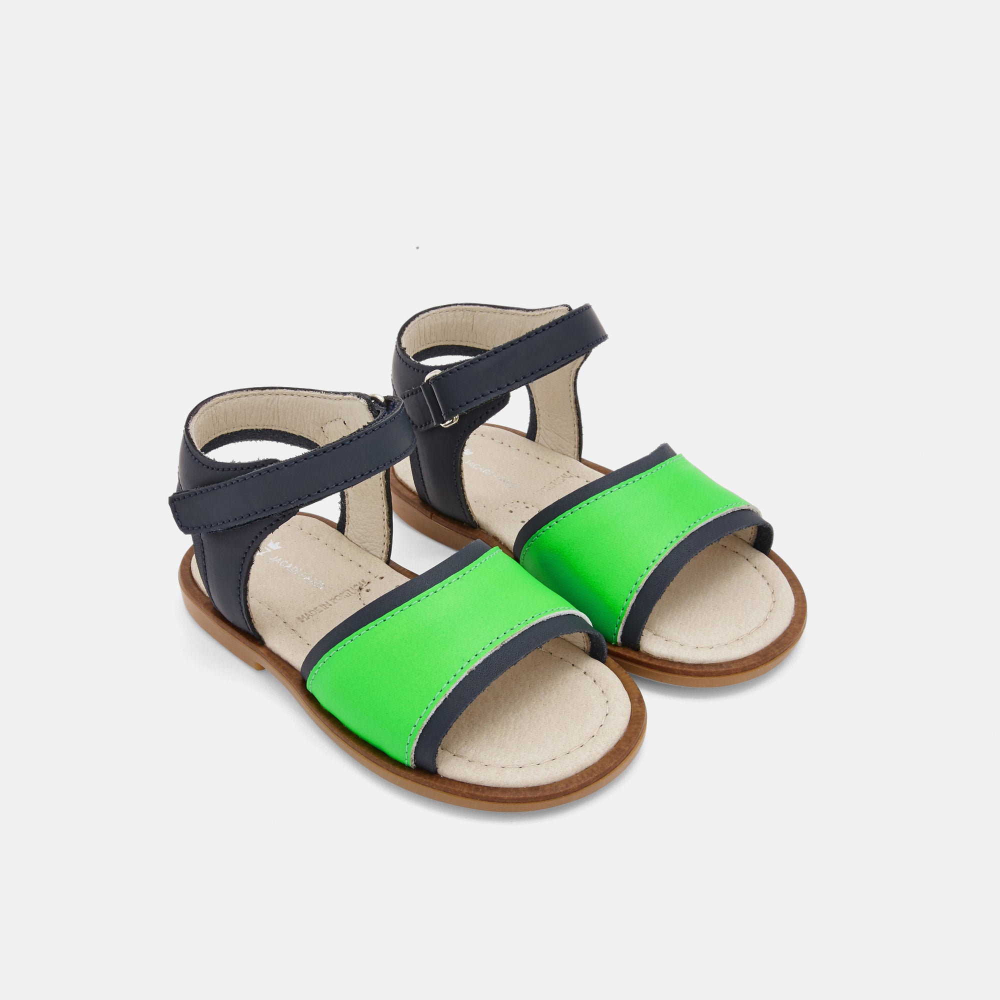 119 QTY / MARINE/VERT CHAUSSURES CUIR BIMBO
