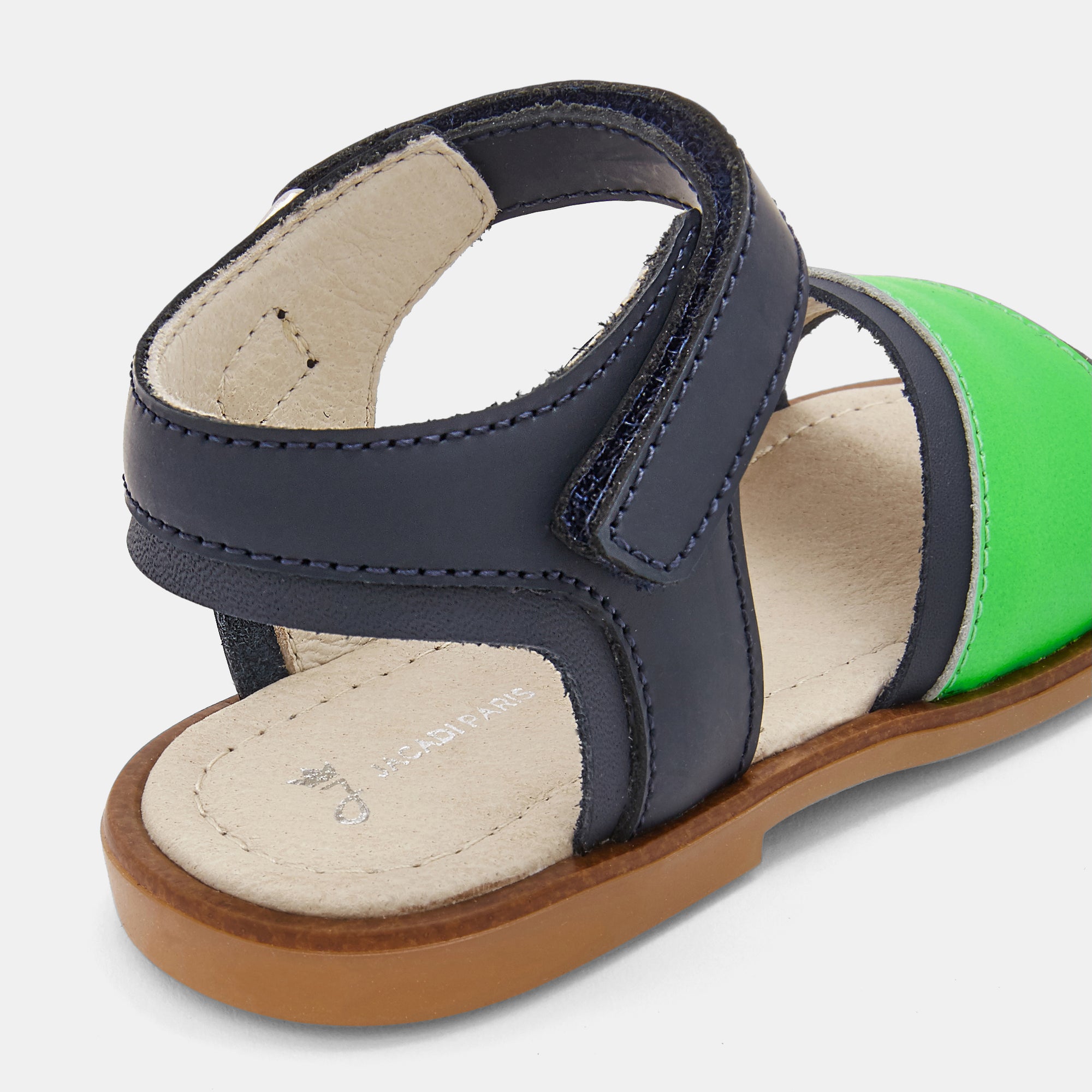 119 QTY / MARINE/VERT CHAUSSURES CUIR BIMBO