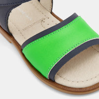 119 QTY / MARINE/VERT CHAUSSURES CUIR BIMBO