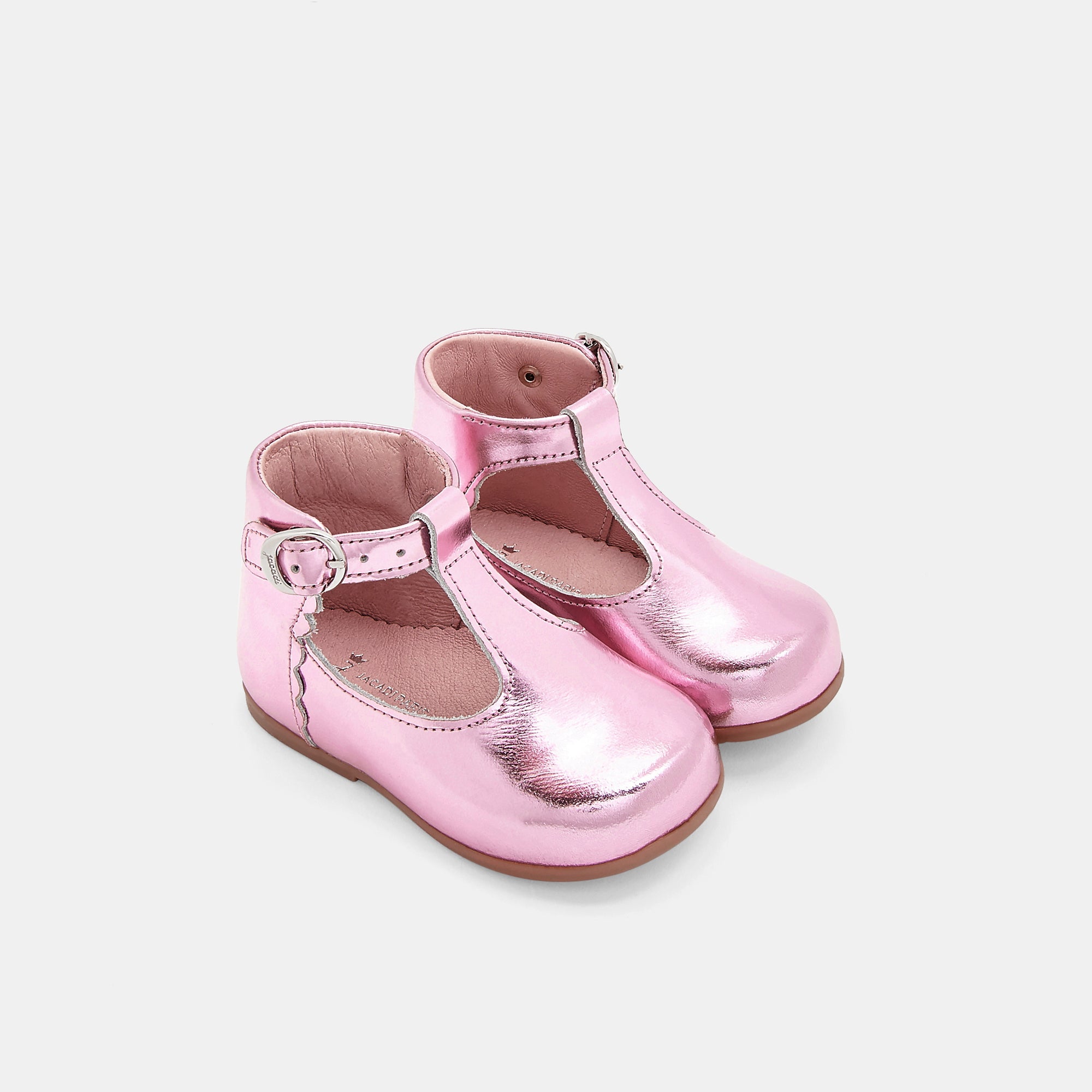 2 QTY / ROSE CHAUSSURES CUIR BOBINE MIROIR