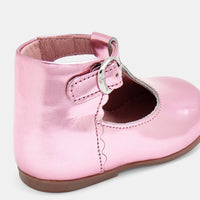 2 QTY / ROSE CHAUSSURES CUIR BOBINE MIROIR