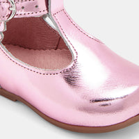 2 QTY / ROSE CHAUSSURES CUIR BOBINE MIROIR