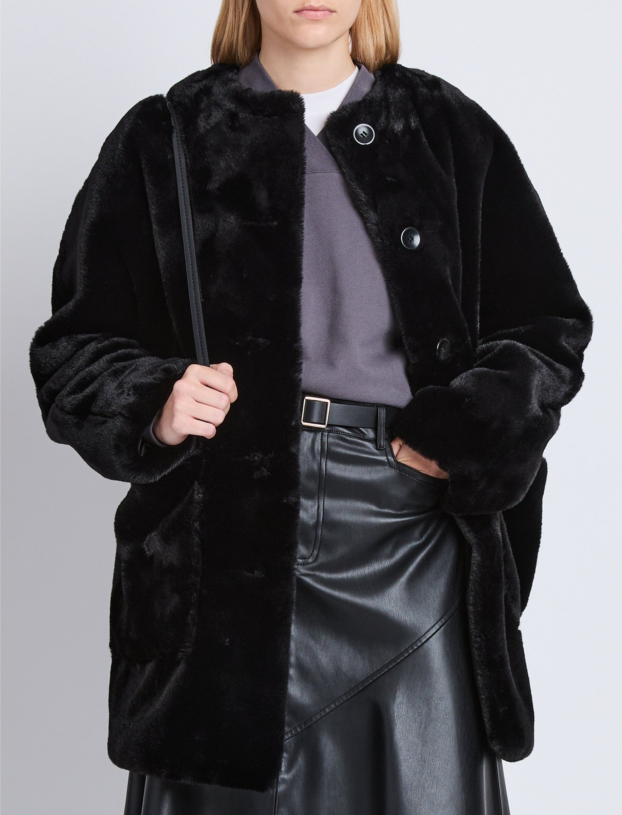 Manteau Penelope en velours - Black