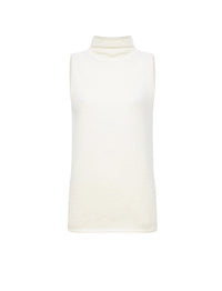 Pull col roulé Lily sans manches en laine mélangée - Off White