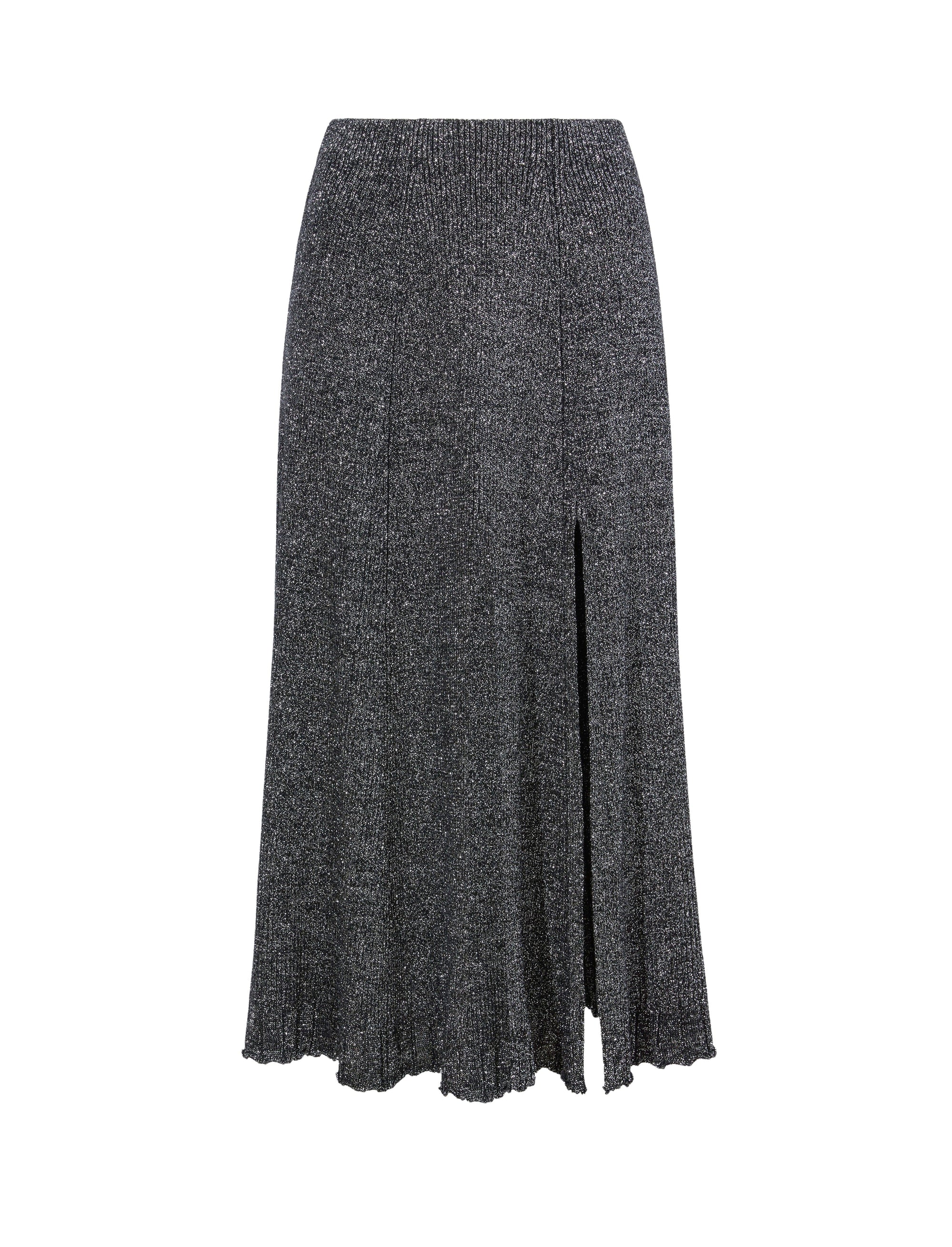 Jupe Lidia en maille et lurex - Black & Silver