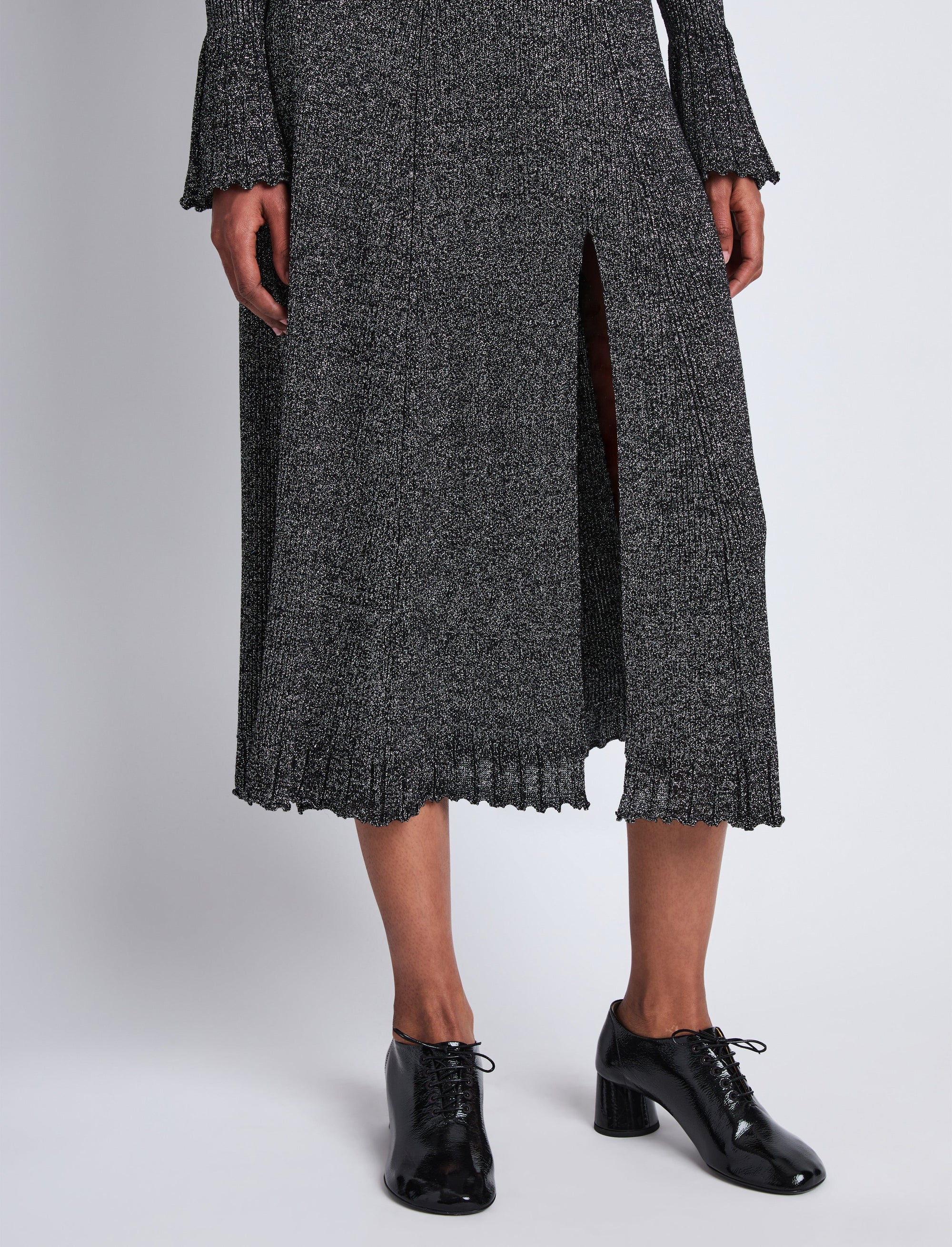 Jupe Lidia en maille et lurex - Black & Silver