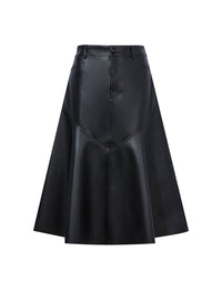 Leather-effect Jesse skirt - Black