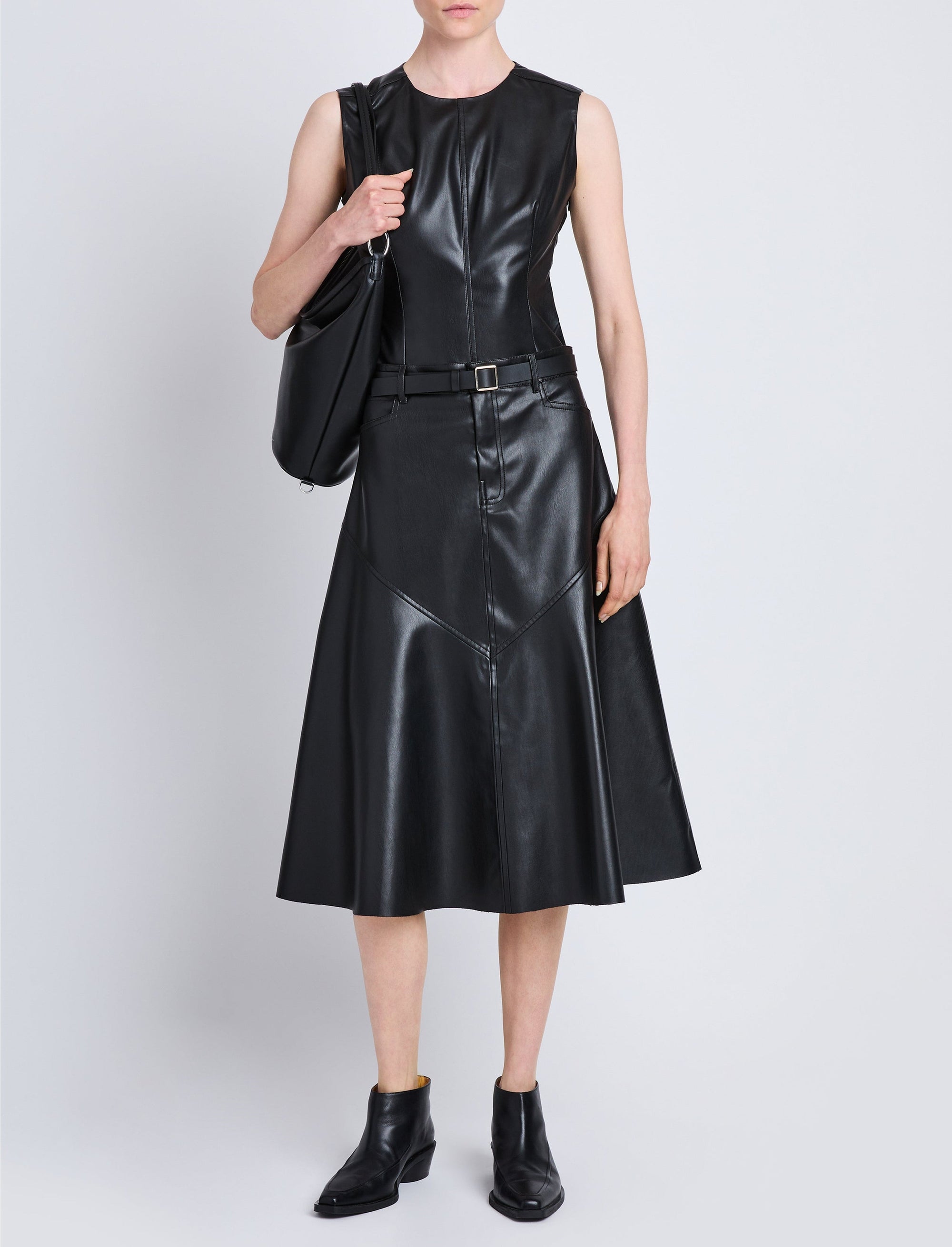 Leather-effect Jesse skirt - Black
