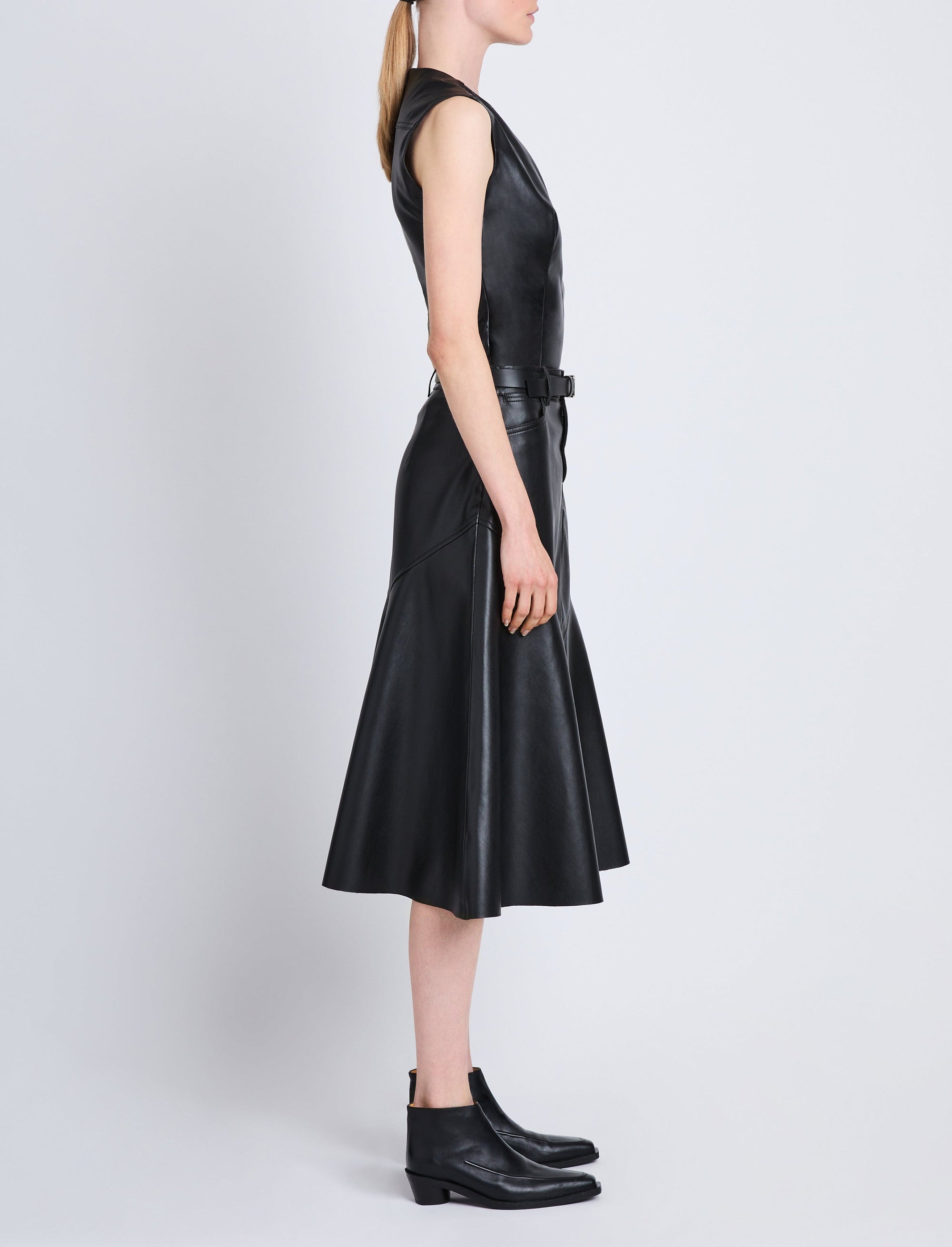 Leather-effect Jesse skirt - Black