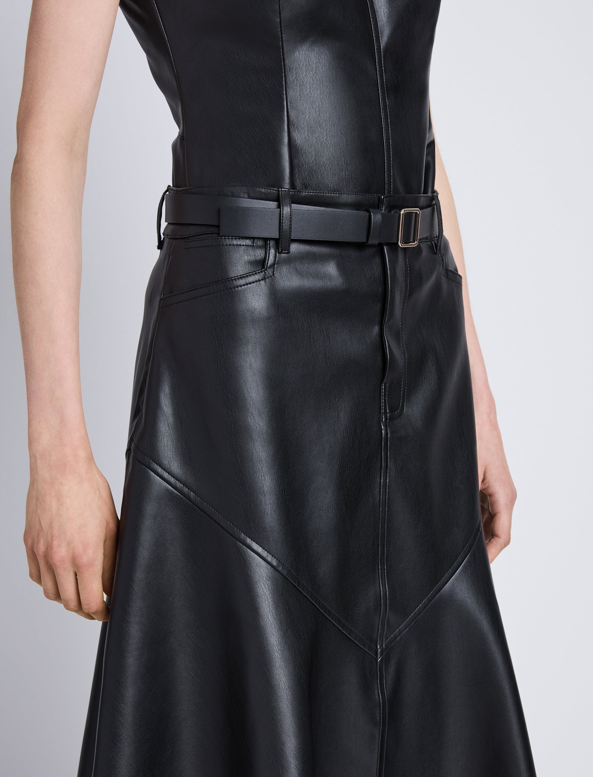 Leather-effect Jesse skirt - Black