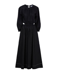 Robe Nora dos nu en popeline - Black