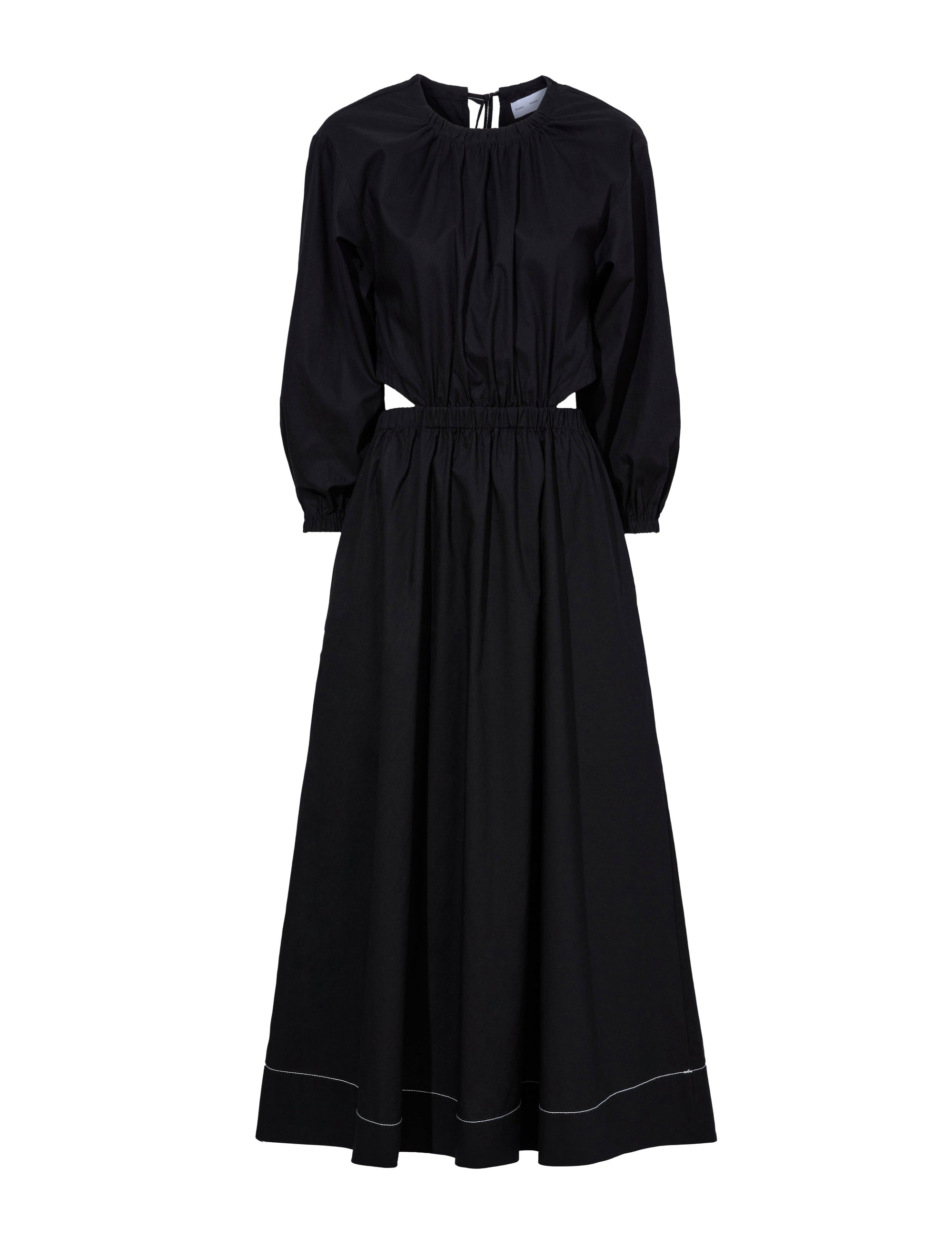 Robe Nora dos nu en popeline - Black