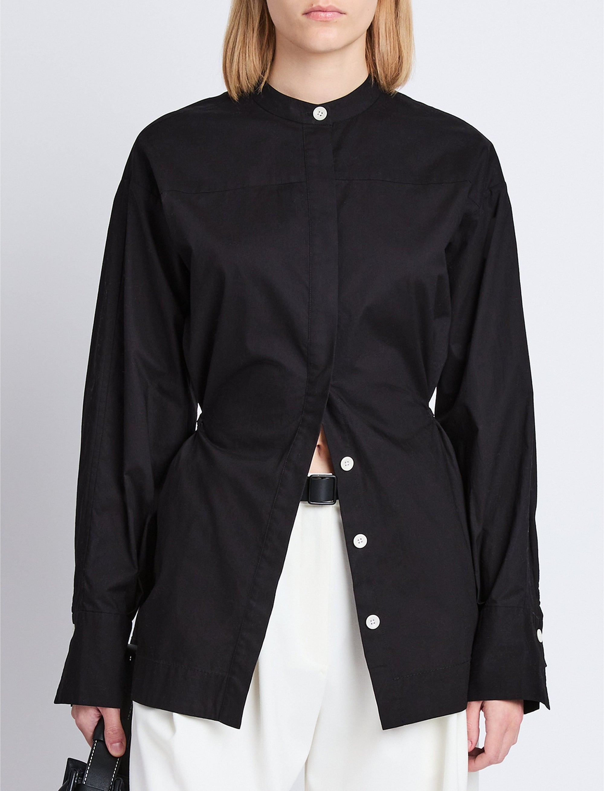 Chemise Senna cintrée en popeline - Black