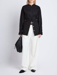 Chemise Senna cintrée en popeline - Black