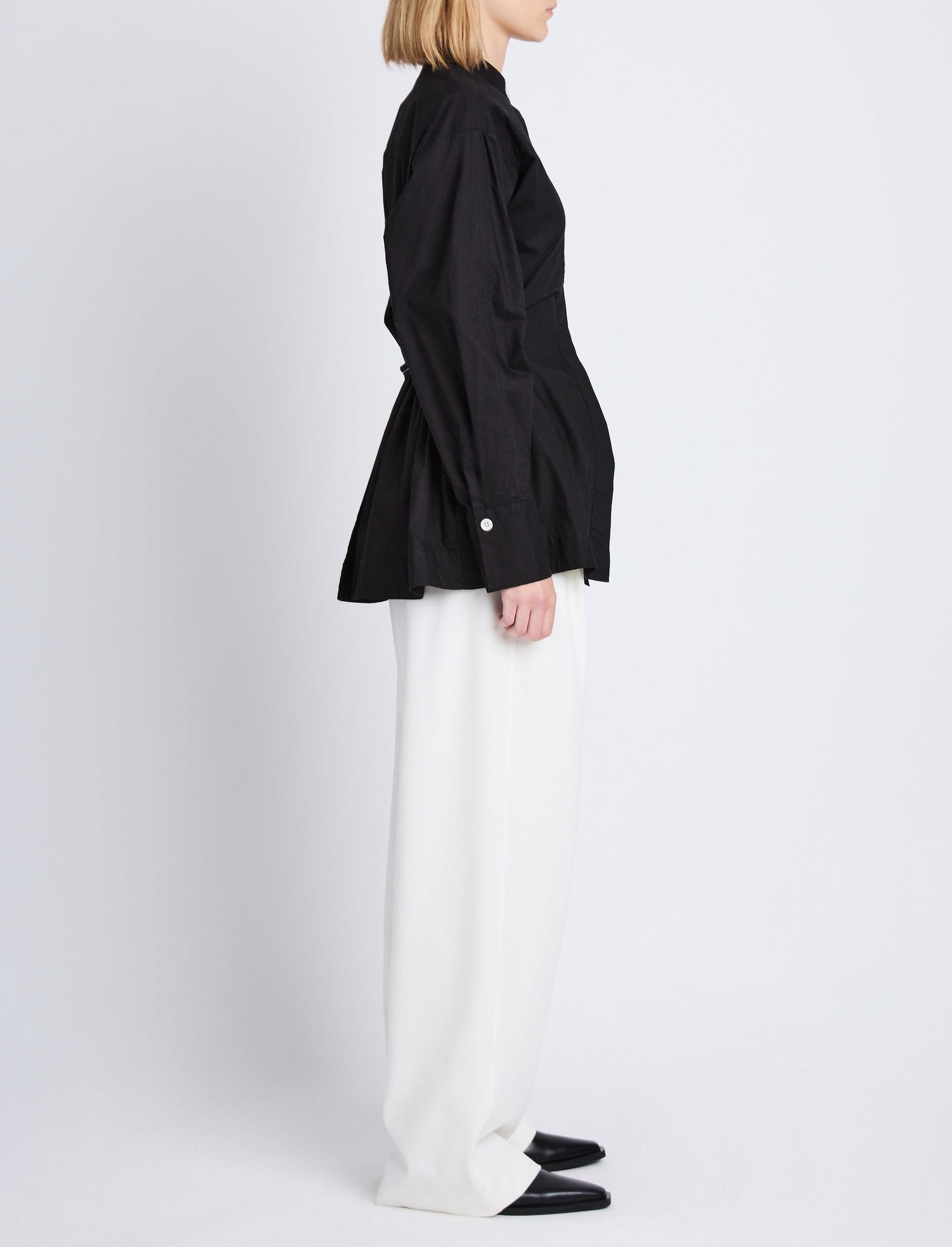 Chemise Senna cintrée en popeline - Black