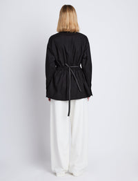 Chemise Senna cintrée en popeline - Black