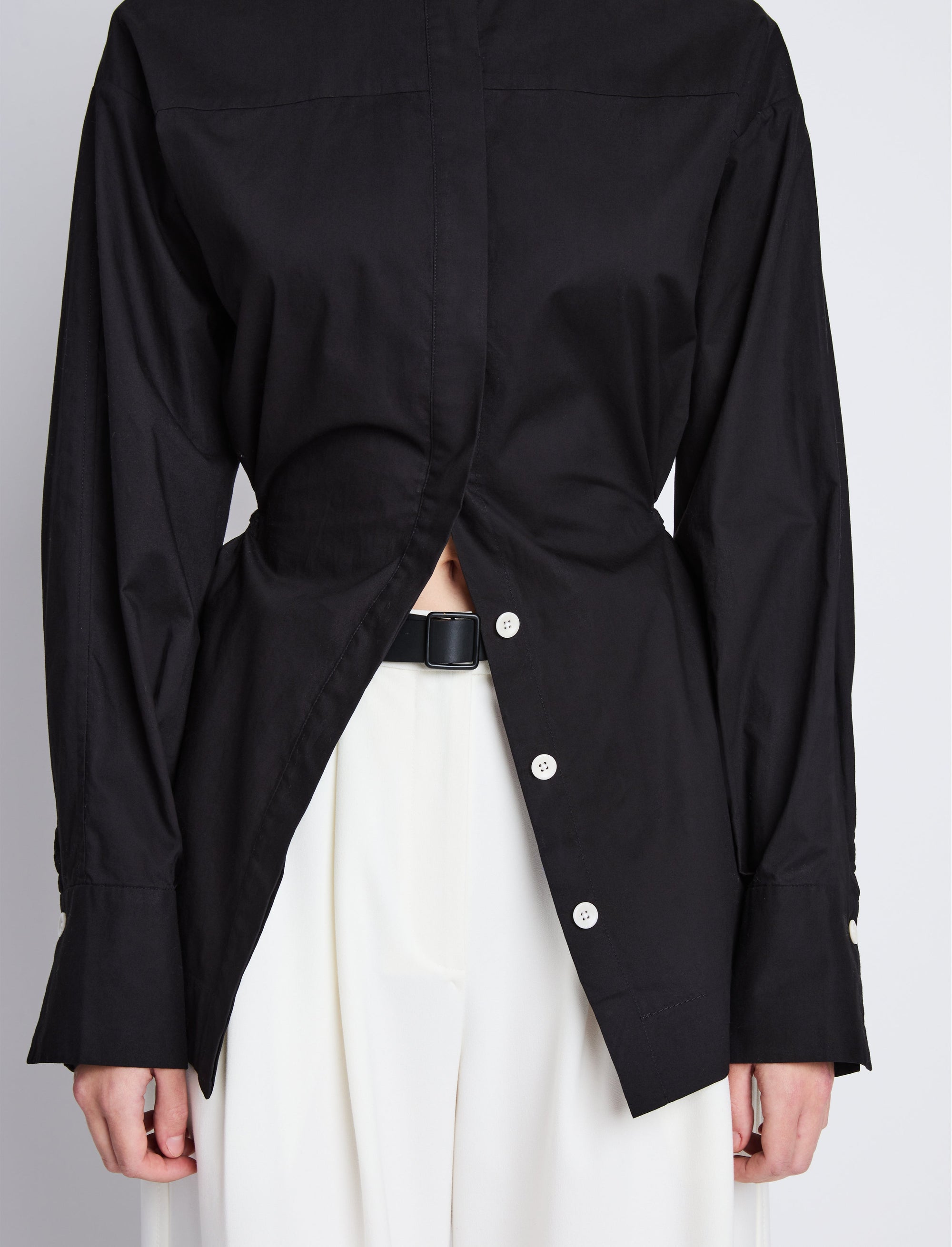 Chemise Senna cintrée en popeline - Black