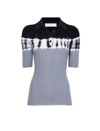 Polo tie & dye en laine - Black & Ash