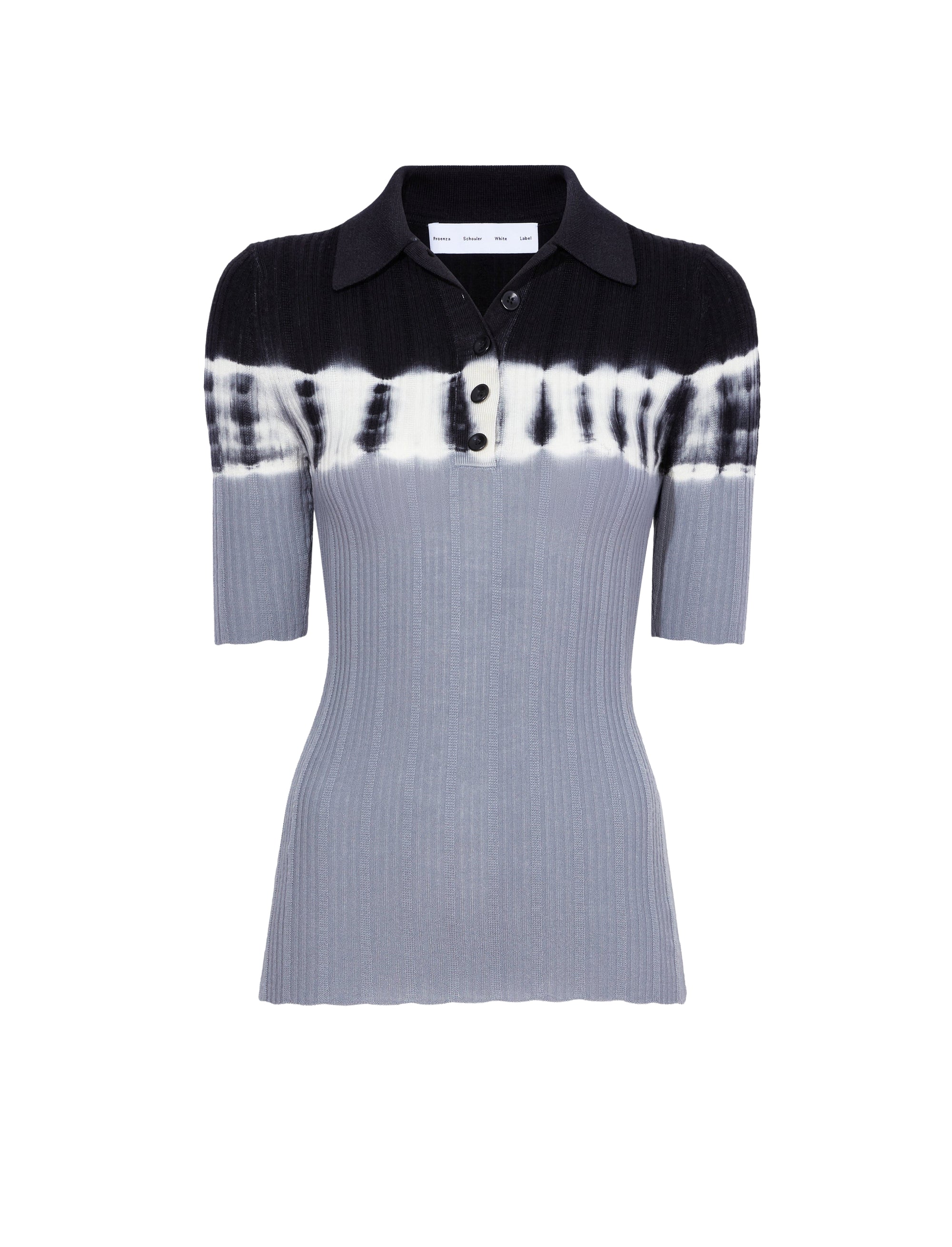 Polo tie & dye en laine - Black & Ash